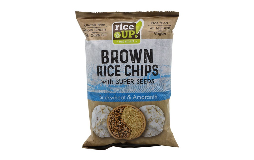 RiceUp Brown Rice Chips with Super Seeds Buckwheat & Amaranth   Pack  60 grams